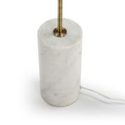 Lámpara de pie en metal dorado y negro con base en marmol