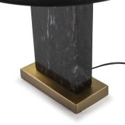 Lámpara de mesa en marmol negro y metal dorado