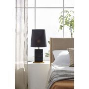 Lámpara de mesa en marmol negro y metal dorado