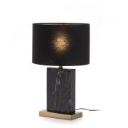 Lámpara de mesa en marmol negro u metal dorado