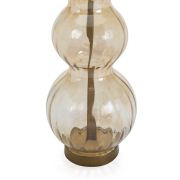 Lámpara de mesa en cristal y metal dorado