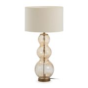 Lámpara de mesa en cristal y metal dorado