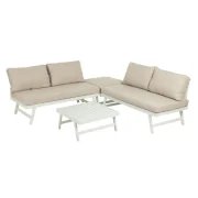 Conjunto jardín Beige Blanco en aluminio