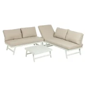 Conjunto jardín Beige Blanco en aluminio