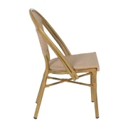 Silla beige aluminio y textileno exterior apilable