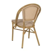 Silla beige aluminio y textileno exterior apilable