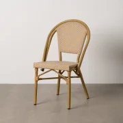 Silla beige aluminio y textileno exterior