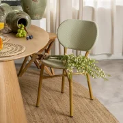 Silla en aluminio y textileno aguamarina apilable