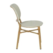 Silla en aluminio y textileno aguamarina apilable