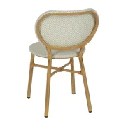 Silla en aluminio y textileno aguamarina apilable
