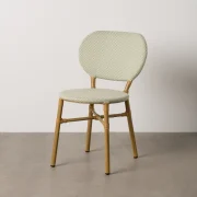 Silla en aluminio y textileno aguamarina apilable