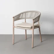 Sillón apilable de jardín en acero y rattán