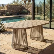 Mesa de comedor ovalada de jardin 180cm.