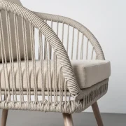Conjunto de jardín modelo Duna en acero y rattan
