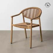 Silla apilable en acero y rattan PE