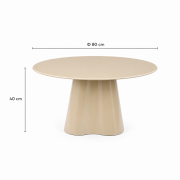 Mesa de centro redonda en cristal 80cm.
