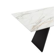 Mesa de comedor extensible en hierro y porcelánico