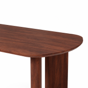 Mesa de comedor fija en chapa de nogal o roble