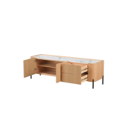 Mueble TV con 2 puertas y 2 cajones en chapa de roble mod. Niza