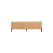 Mueble TV con 2 puertas y 2 cajones en chapa de roble mod. Niza
