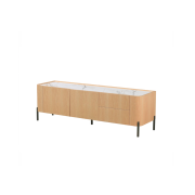 Mueble TV con 2 puertas y 2 cajones en chapa de roble mod. Niza