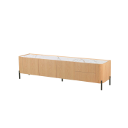 Mueble TV con 2 puertas y 2 cajones en chapa de roble mod. Niza