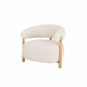 Sillón tapizado con patas de roble en diferentes colores