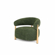 Sillón tapizado con patas de roble en diferentes colores