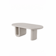 Mesa de centro oval lacada en dos colores