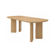 Mesa de comedor fija en chapa de nogal o roble